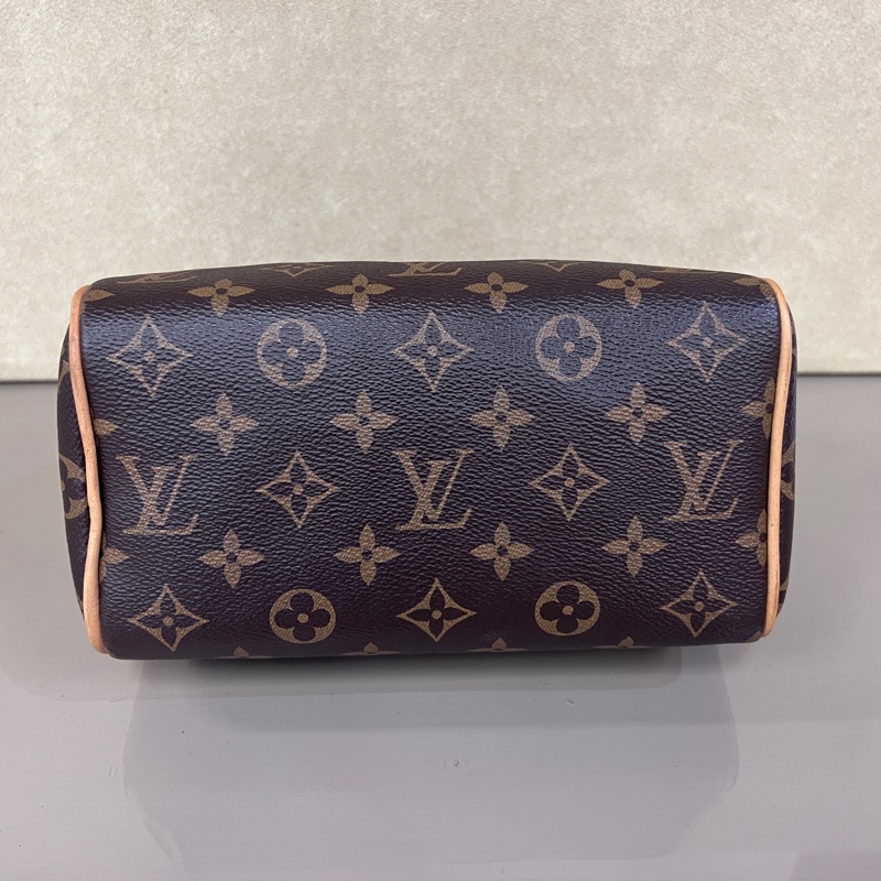 LV 原花金釦Speedy20手提斜背波士頓包-2