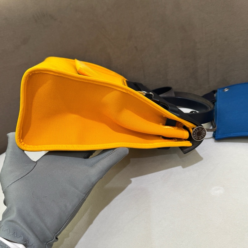 愛馬仕/Hermes  Herbag 31 姜黃色拼藏青色-3