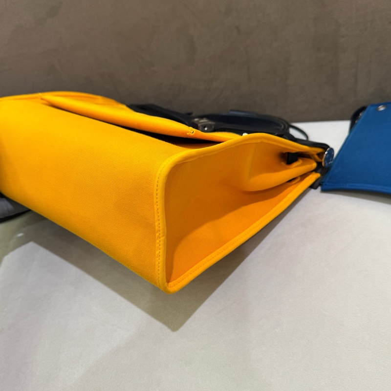 愛馬仕/Hermes  Herbag 31 姜黃色拼藏青色-4