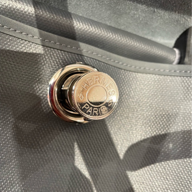 愛馬仕/Hermes Herbag31 黑拼灰防水布-3