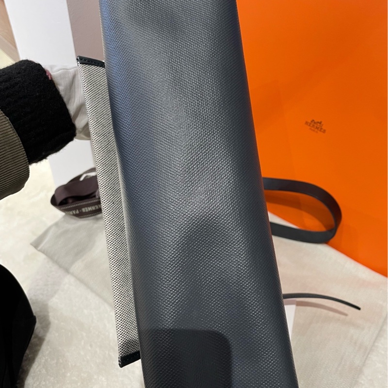 愛馬仕/Hermes Herbag31 黑拼灰防水布-5