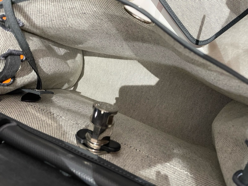 愛馬仕/Hermes Herbag31 黑拼灰防水布-7