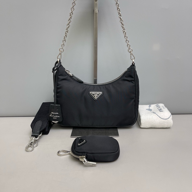 Prada Hobo 三合一 黑色尼龍-0