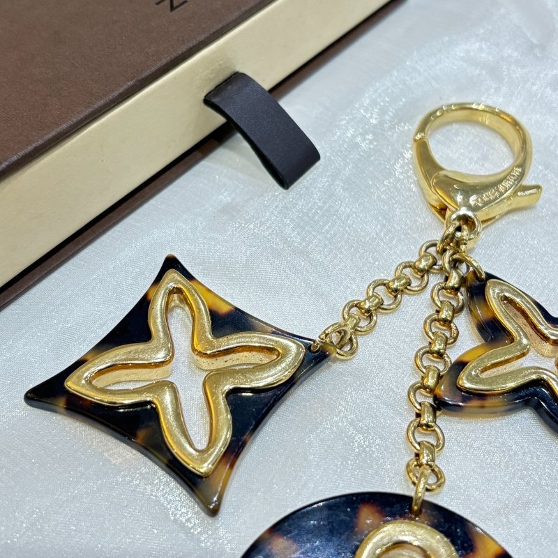 *SHIHNA名牌精品* LV 金釦玳瑁棕原花造型吊飾-2