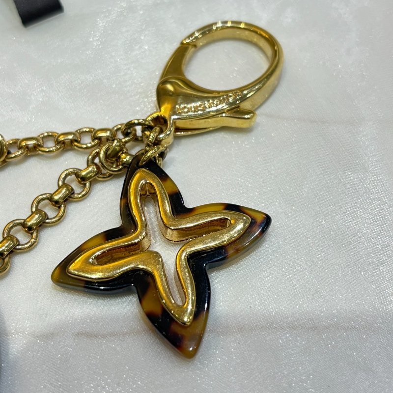 *SHIHNA名牌精品* LV 金釦玳瑁棕原花造型吊飾-3