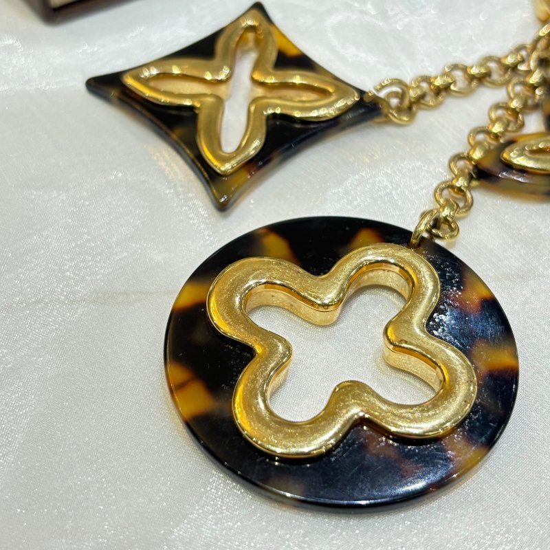 *SHIHNA名牌精品* LV 金釦玳瑁棕原花造型吊飾-4