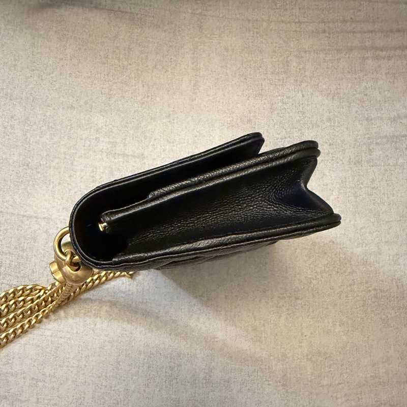 Chanel woc 荔枝牛皮愛心調節扣 金球黑色 便宜售-8