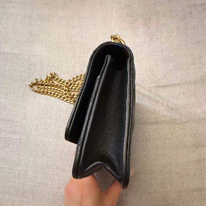 Chanel woc 荔枝牛皮愛心調節扣 金球黑色 便宜售-10