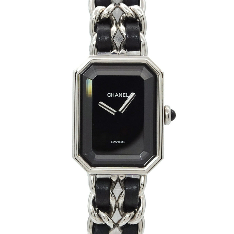 香奈兒 Premiere 大號 H0451 女士腕錶 黑色銀色石英錶-0