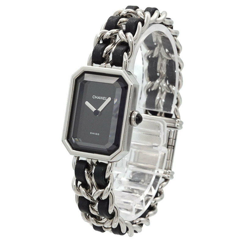 香奈兒 Premiere 大號 H0451 女士腕錶 黑色銀色石英錶-1