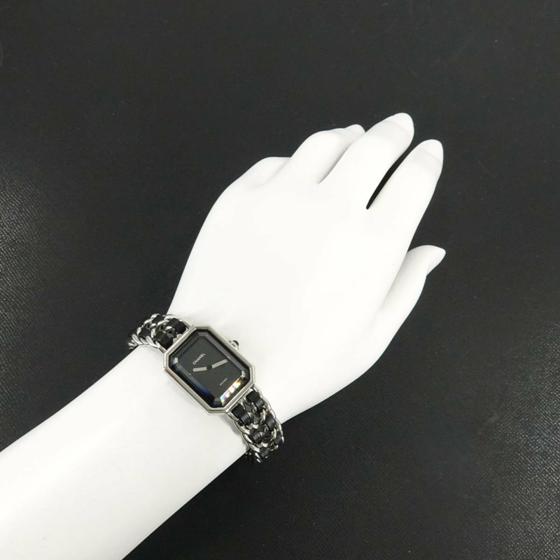 香奈兒 Premiere 大號 H0451 女士腕錶 黑色銀色石英錶-2