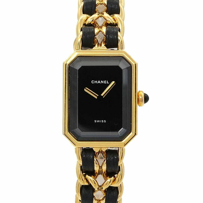 香奈兒 Premiere 大號 H0001 女士腕錶 黑色金石英錶-0