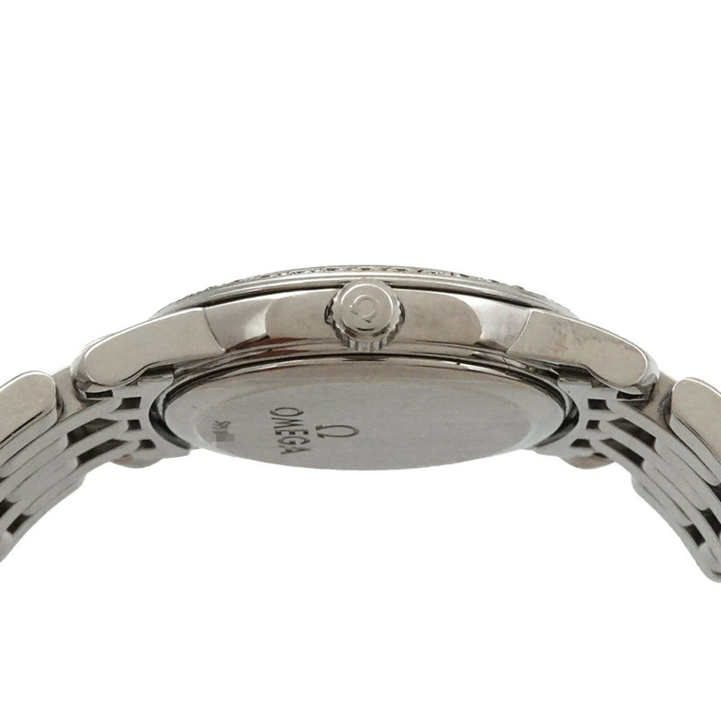 歐米茄碟飛系列4577 77女錶，鑲鑽錶圈，白色珍珠貝母錶殼，鑲嵌12顆鑽石，石英錶-4