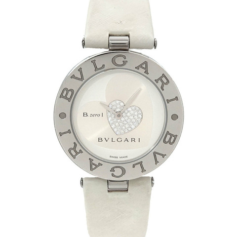 寶格麗 BVLGARI B-zero 1 雙心 BZ35S 女士腕錶 鑽石銀色石英錶