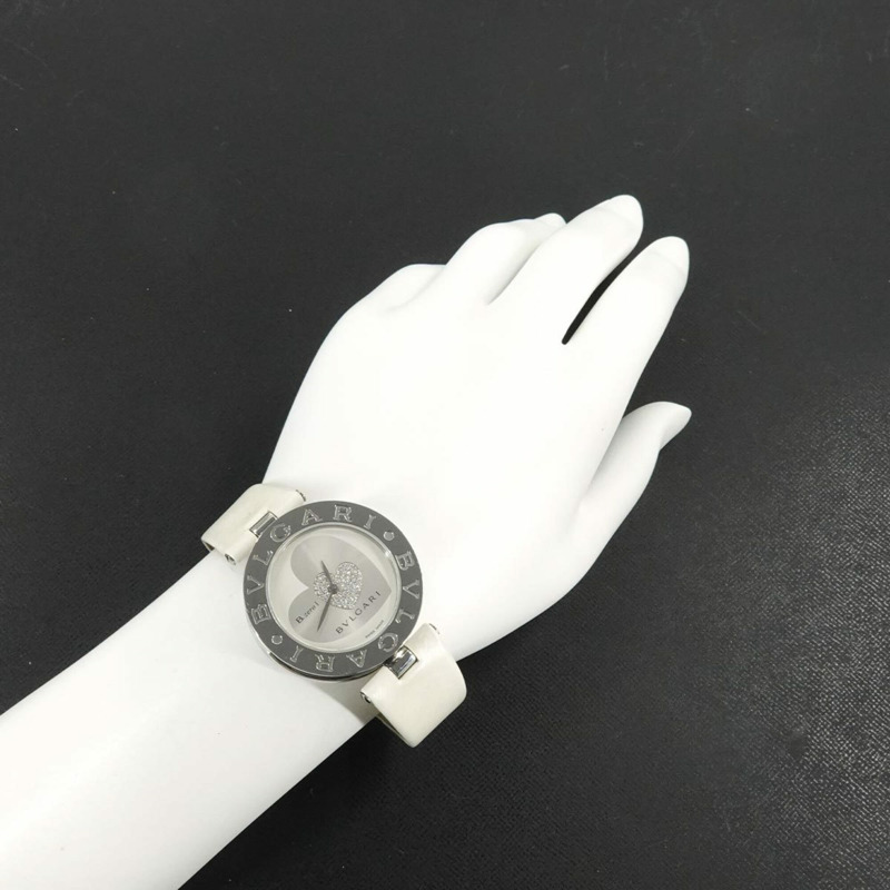 寶格麗 BVLGARI B-zero 1 雙心 BZ35S 女士腕錶 鑽石銀色石英錶-2