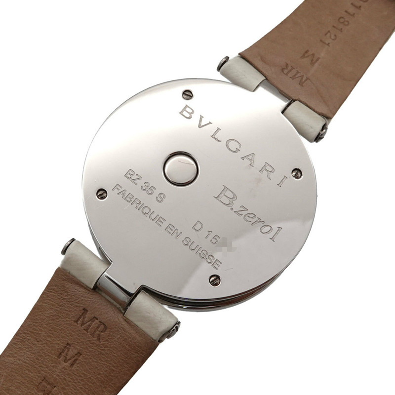 寶格麗 BVLGARI B-zero 1 雙心 BZ35S 女士腕錶 鑽石銀色石英錶-4
