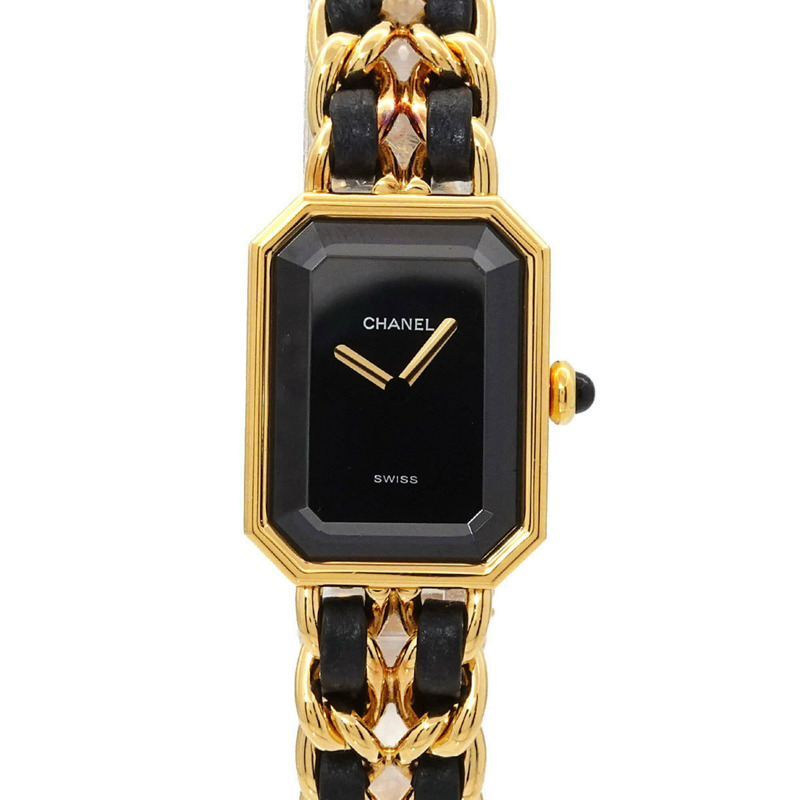 香奈兒 Premiere 大號 H0001 女士腕錶 黑色金石英錶-0