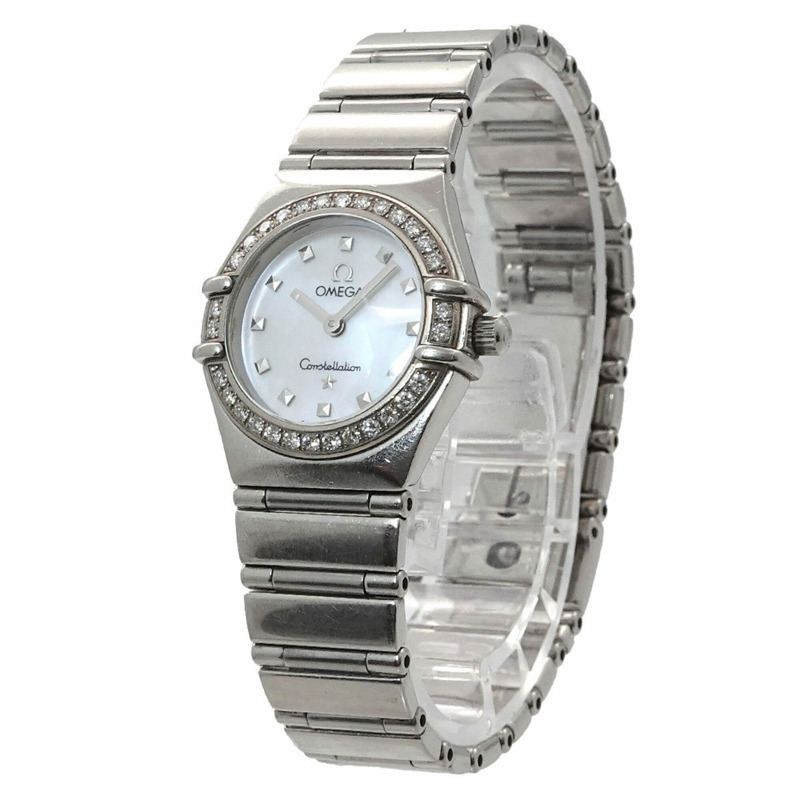 歐米茄星座系列迷你精選1465 71鑽錶圈女錶 白色錶殼 石英錶-1