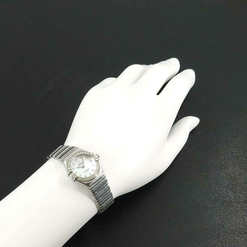 歐米茄星座系列迷你精選1465 71鑽錶圈女錶 白色錶殼 石英錶-2