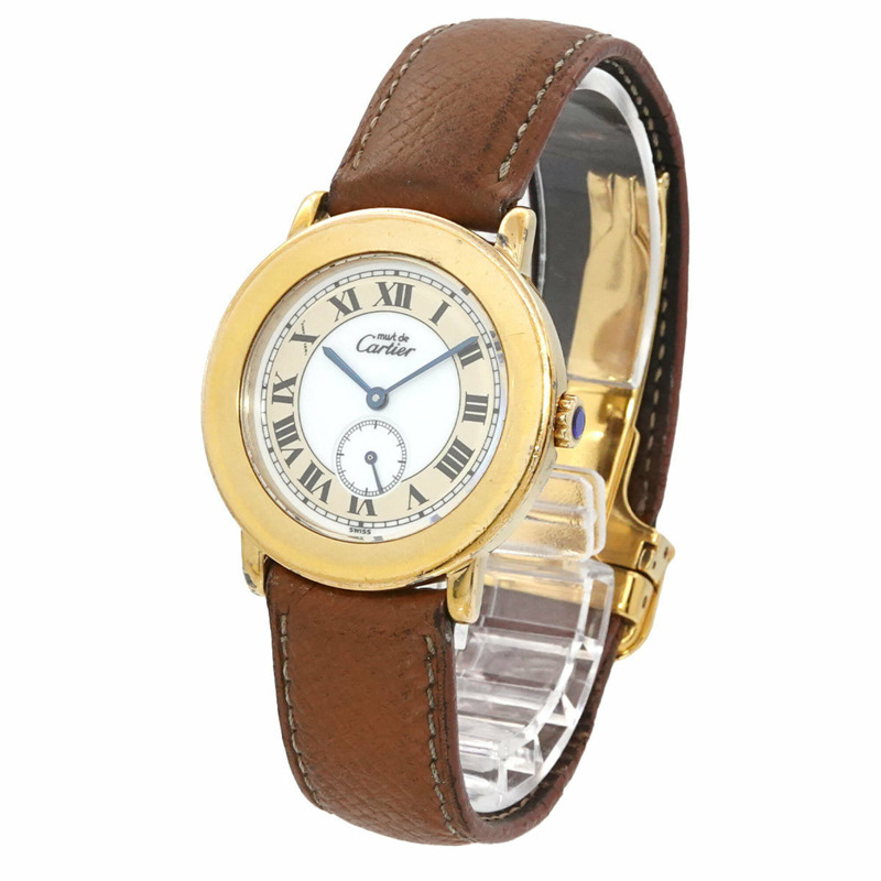 卡地亞 Must 2 Ronde Vermeil W1006922 男童腕錶 小秒針 SV925 石英 Must2-1