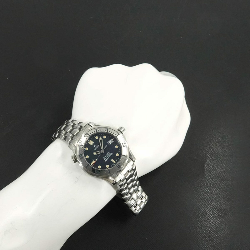 歐米茄海馬系列專業腕錶 2562 80 男童腕錶，日期顯示，海軍藍，石英錶-2