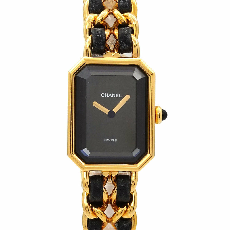 香奈兒 Premiere 大號 H0001 女士腕錶 黑色金石英錶-0
