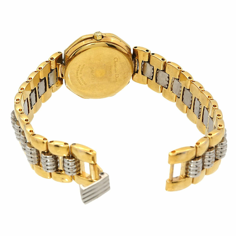Christian Dior Octagon D48-133 女士腕錶，日期顯示，金色，石英錶-3