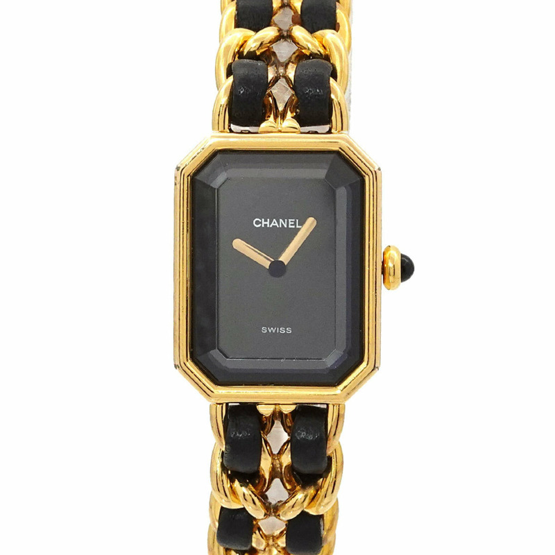 香奈兒 Premiere 大號 H0001 女士腕錶 黑色金石英錶-0