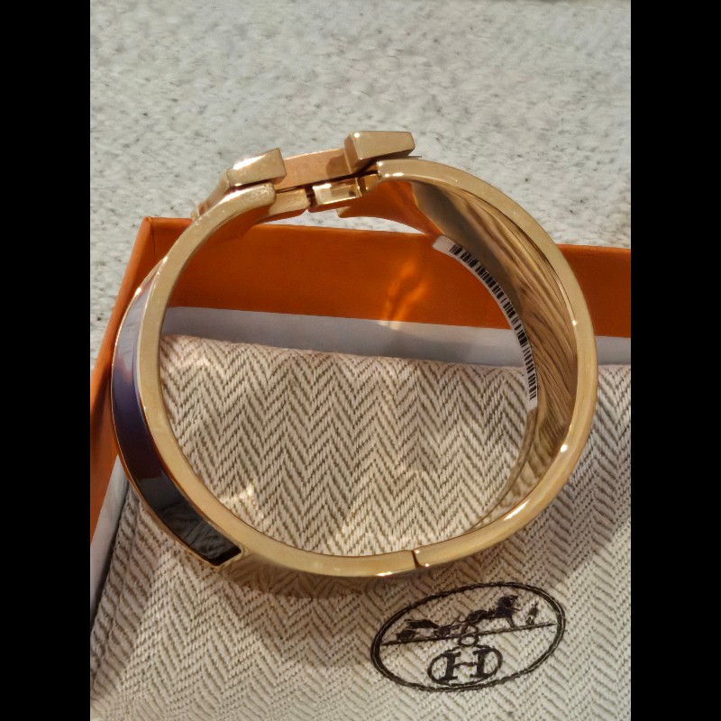 Hermes 愛馬仕 寬版 H logo 手環 紫色 藍色 漸層色 雙色-6