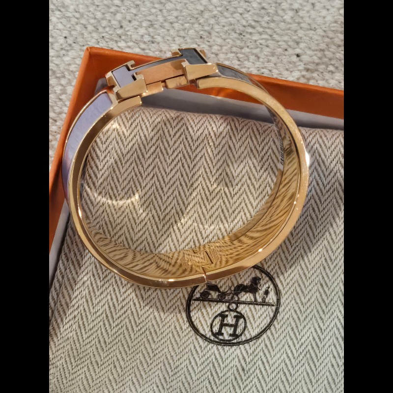 Hermes 愛馬仕 寬版 H logo 手環 紫色 藍色 漸層色 雙色-7
