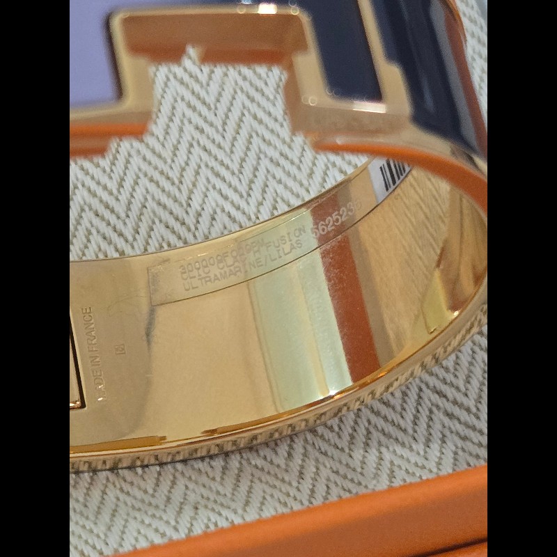 Hermes 愛馬仕 寬版 H logo 手環 紫色 藍色 漸層色 雙色-11