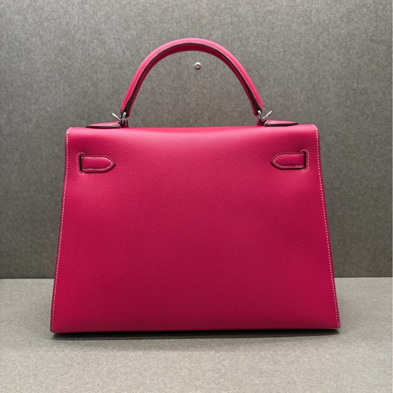 Hermes愛馬仕 Kelly32  E5 糖果粉 E皮 銀扣-1