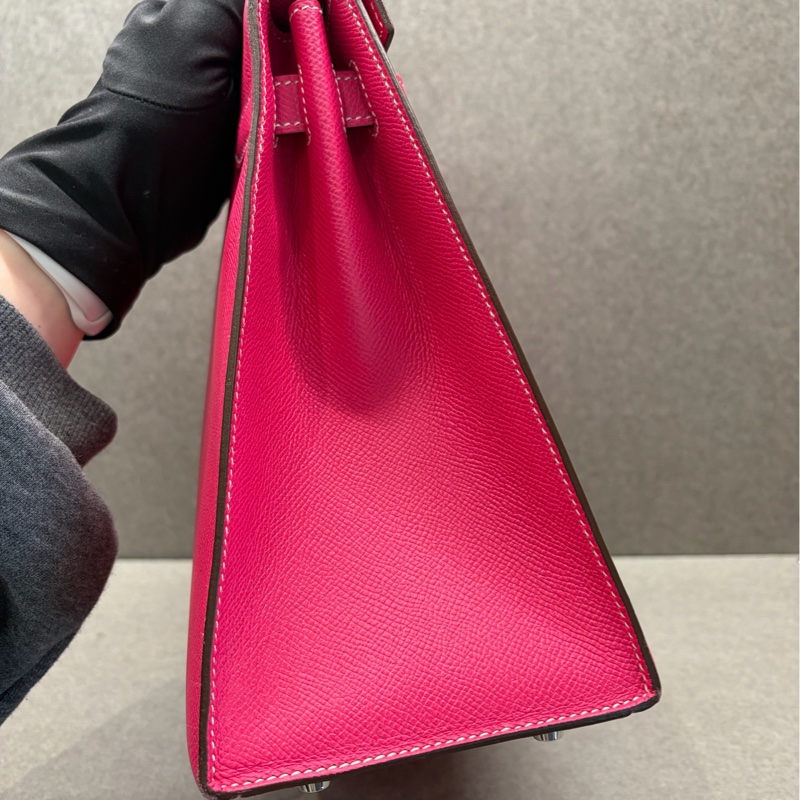 Hermes愛馬仕 Kelly32  E5 糖果粉 E皮 銀扣-2