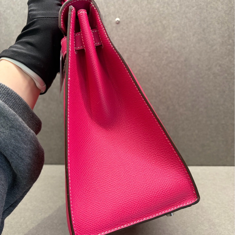 Hermes愛馬仕 Kelly32  E5 糖果粉 E皮 銀扣-3