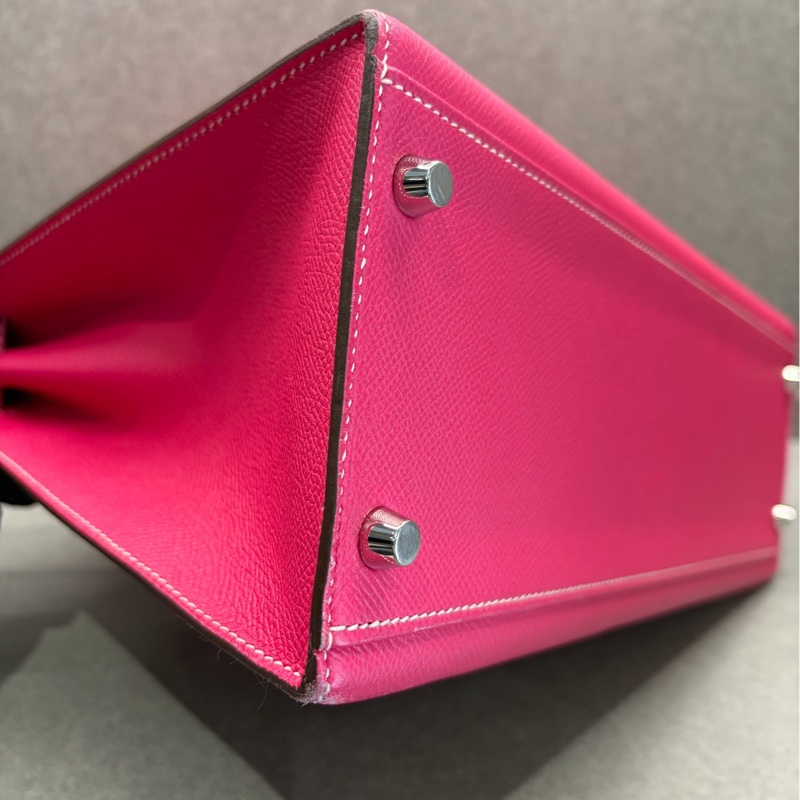 Hermes愛馬仕 Kelly32  E5 糖果粉 E皮 銀扣-5