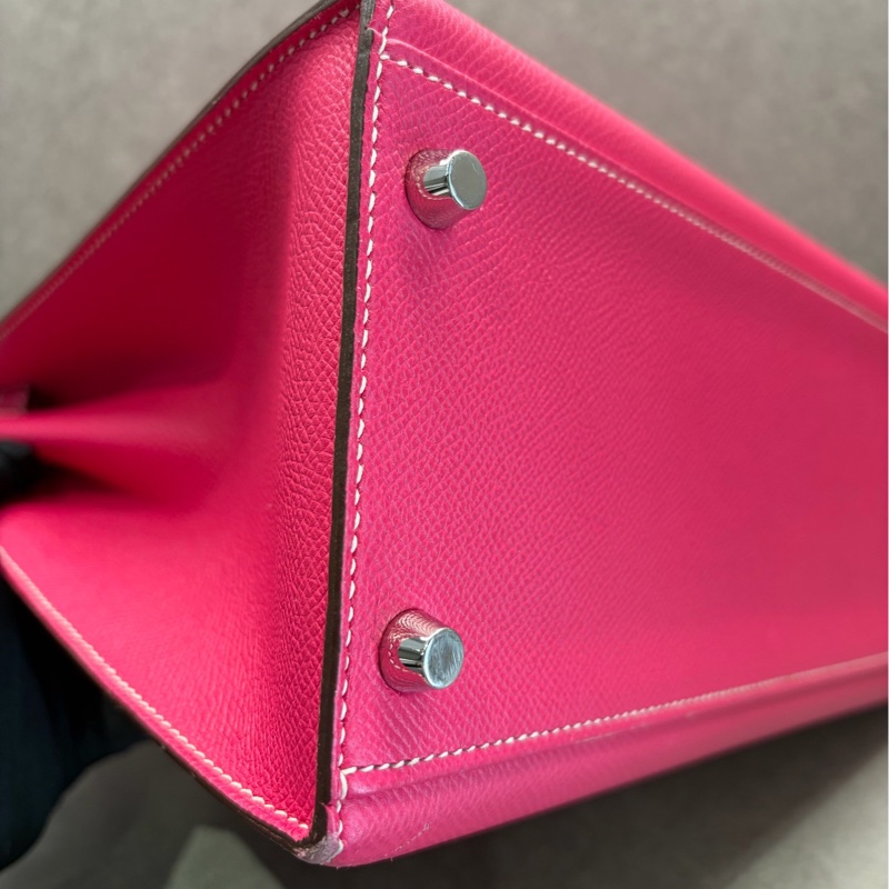 Hermes愛馬仕 Kelly32  E5 糖果粉 E皮 銀扣-6