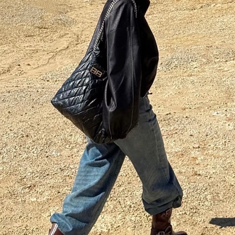 Balenciaga巴黎世家Crush黑銀垃圾袋包中號🧃-2