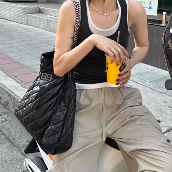 Balenciaga巴黎世家Crush黑銀垃圾袋包中號🧃-6