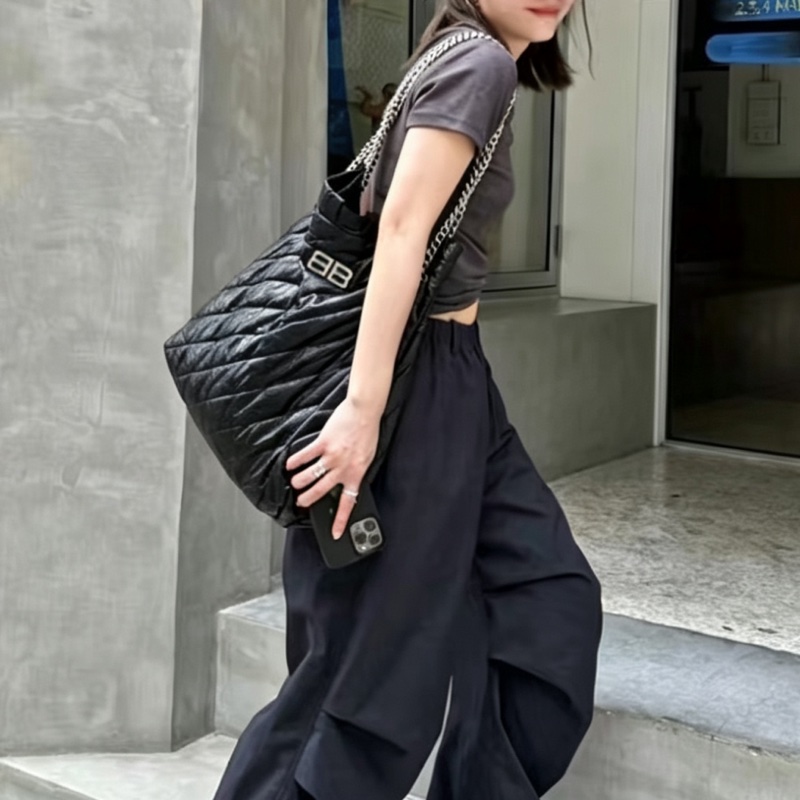 Balenciaga巴黎世家Crush黑銀垃圾袋包中號🧃-7