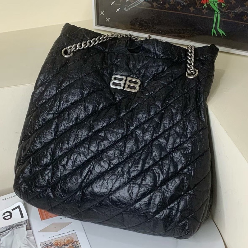 Balenciaga巴黎世家Crush黑銀垃圾袋包中號🧃-11