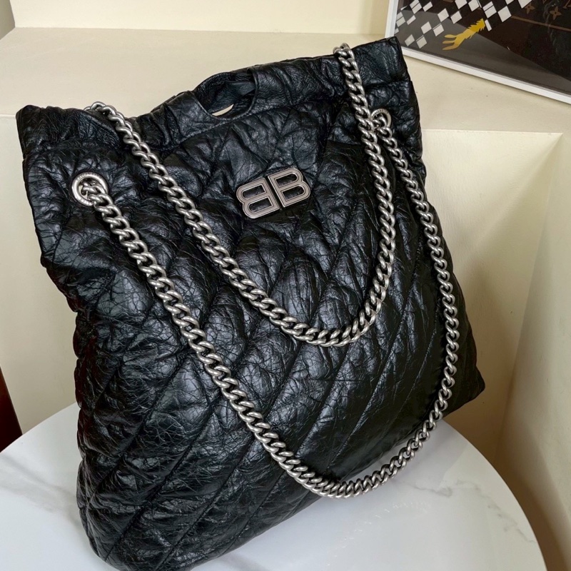 Balenciaga巴黎世家Crush黑銀垃圾袋包中號🧃-12