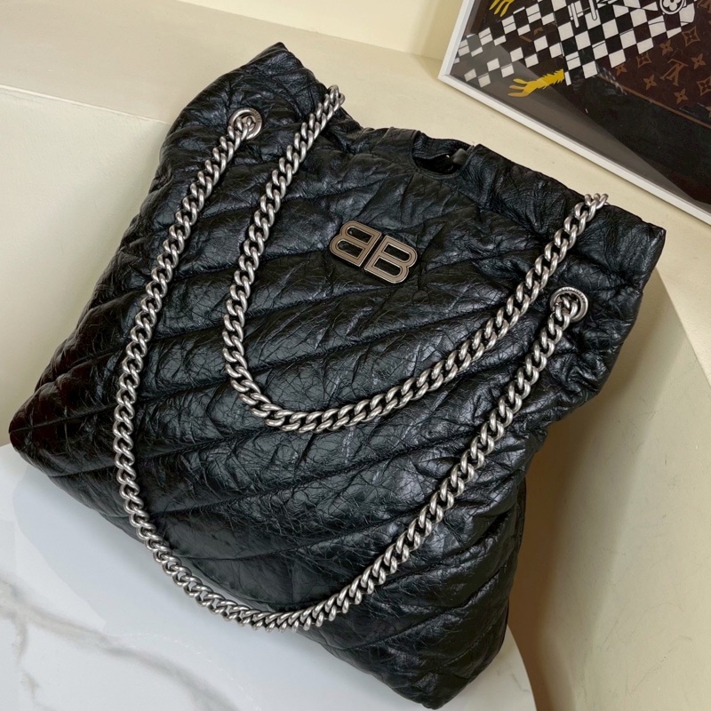Balenciaga巴黎世家Crush黑銀垃圾袋包中號🧃-13
