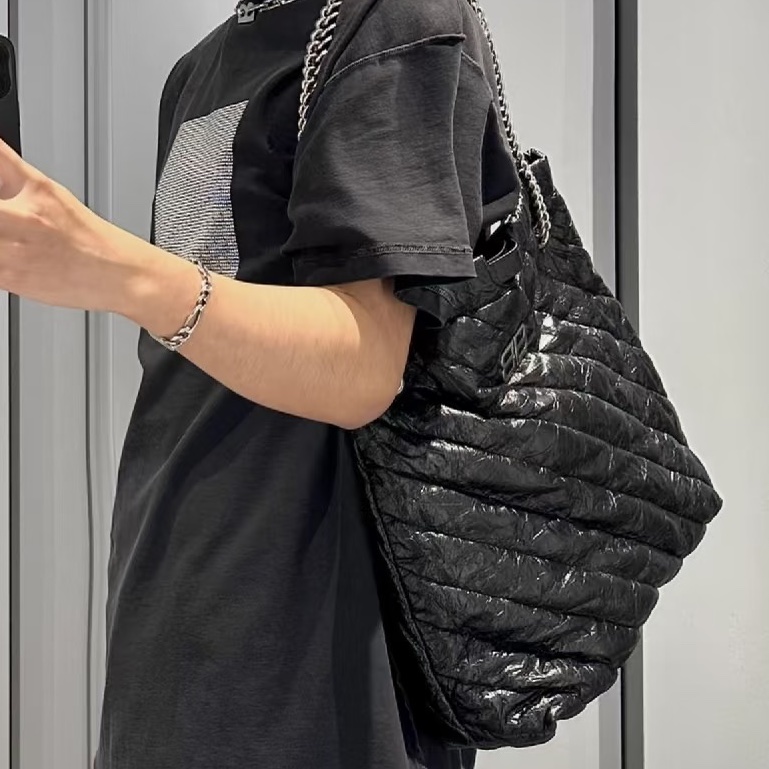 Balenciaga巴黎世家Crush黑銀垃圾袋包中號🧃-16