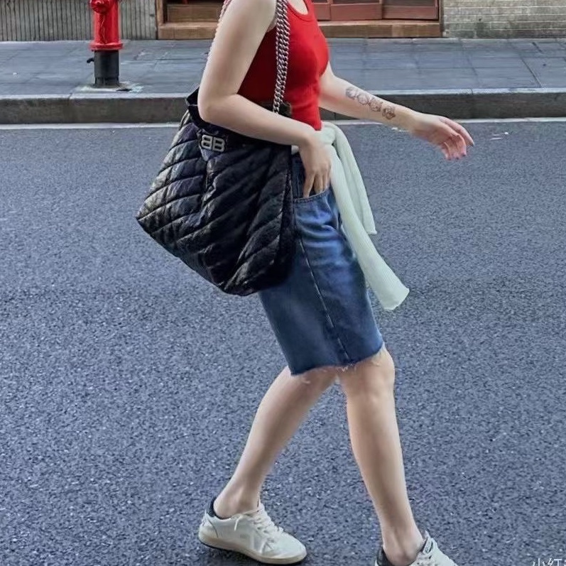 Balenciaga巴黎世家Crush黑銀垃圾袋包中號🧃-17