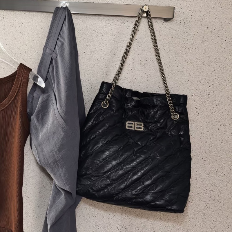 Balenciaga巴黎世家Crush黑銀垃圾袋包中號🧃-22