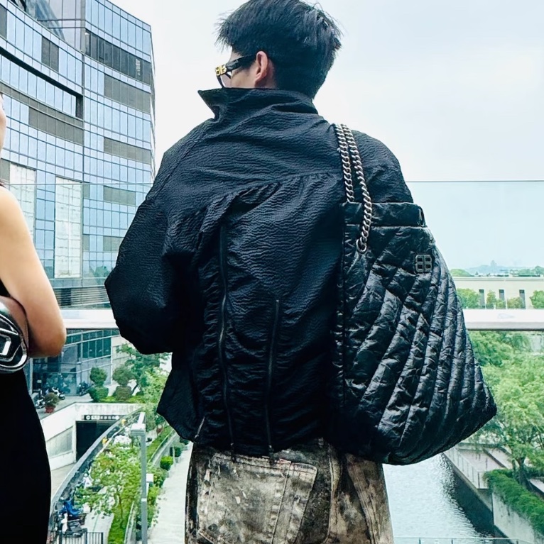 Balenciaga巴黎世家Crush黑銀垃圾袋包中號🧃-25