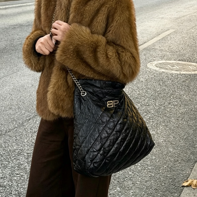 Balenciaga巴黎世家Crush黑銀垃圾袋包中號🧃-28
