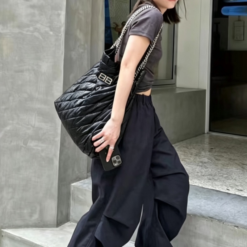 Balenciaga巴黎世家Crush黑銀垃圾袋包中號🧃-30