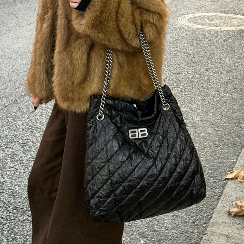 Balenciaga巴黎世家Crush黑銀垃圾袋包中號🧃-31