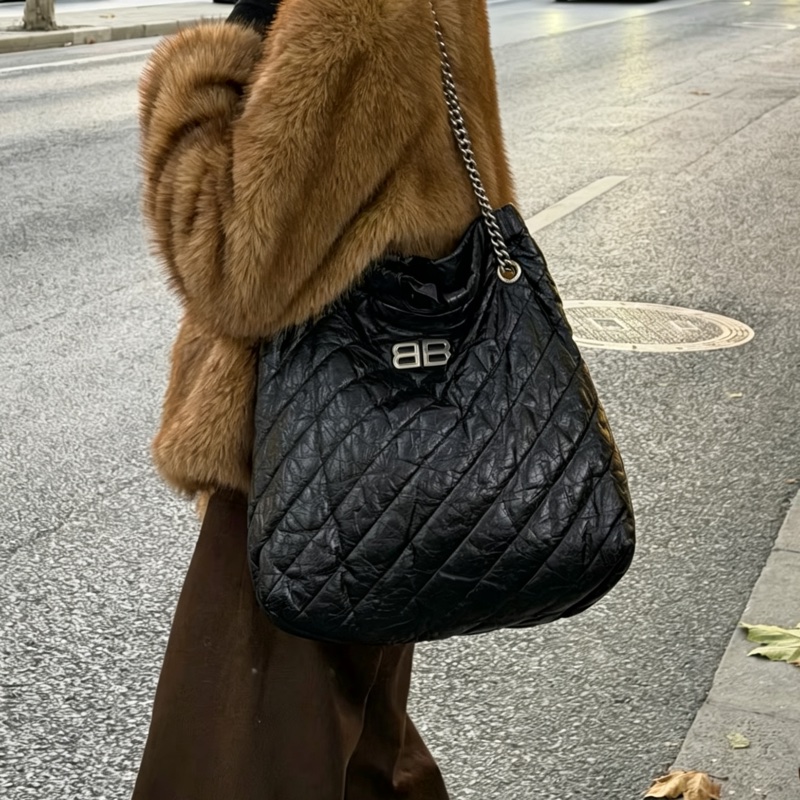 Balenciaga巴黎世家Crush黑銀垃圾袋包中號🧃-32